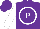 Silk - Purple, white circled 'p', white sleeves, purple cap