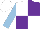 Silk - white and purple, quartered, light blue sleeves, white cap