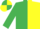 Silk - Emerald green and yellow (halved), emerald green sleeves, quartered cap
