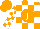 Silk - Orange, white blocks, white 'j' on orange ball, white blocks on sleeves, orange cap