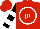 Silk - Red, white circle 'jr', black and white bars on sleeves, red cap