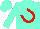 Silk - Aqua, red horseshoe