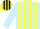 Silk - LIGHT BLUE and YELLOW STRIPES, light blue sleeves, black and yellow striped cap