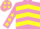 Silk - MAUVE and YELLOW CHEVRONS, mauve sleeves, yellow stars, mauve cap, yellow stars