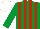 Silk - EMERALD GREEN and RED STRIPES, white cap