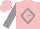 Silk - Pink, grey 'tf' in diamond frame, grey sleeves, pink cap