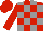Silk - Red and gray blocks, red cap