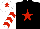 Silk - Black, red star, white and red chevrons on sleeves, white cap, red star