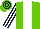 Silk - Light green, white stripe, white and dark blue striped sleeves, hooped cap