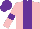 Silk - Pink, purple stripe, armlets and cap