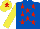 Silk - Royal blue, red stars, yellow sleeves, yellow cap, red star