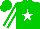 Silk - Green, white star, white stripe on sleeves, green cap