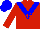 Silk - Red, red 'ms' on blue epaulets, red 'ms' on blue chevron,  blue cap