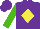 Silk - Purple, yellow diamond, kelly green sleeves, purple cap