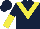 Silk - Dark blue, yellow chevron, halved sleeves