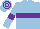 Silk - Soft blue body, purple belt, soft blue arms, purple armlets, soft blue cap, purple hooped