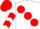 Silk - White, large Red spots, chevrons on sleeves, Red cap
