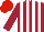 Silk - Maroon and white stripes, red cap