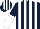 Silk - Dark blue & white stripes, halved sleeves, striped cap