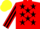 Silk - Red, Black stars, striped sleeves, Yellow cap