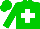 Silk - Green, white cross with 'cf'