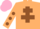 Silk - Beige, Brown Cross of Lorraine, Beige sleeves, Brown spots, Pink cap
