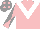 Silk - Pink, white chevron, pink sleeves, grey diabolo, grey cap, pink spots