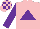 Silk - Pink, purple triangle, purple sleeves, pink and purple checked cap