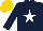 Silk - Dark blue, white star, gold cap