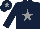 Silk - Dark blue, grey star, grey star on cap