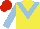 Silk - Yellow body, light blue chevron, light blue sleeves, red cap