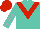 Silk - Turquoise, red chevron, silver stars on turquoise sleeves, red cap