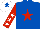 Silk - Royal blue, red star, red sleeves, white stars, white cap, royal blue star