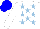 Silk - White, light blue stars, white arms, blue cap