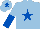 Silk - LIGHT BLUE, ROYAL BLUE star, halved sleeves and star on cap