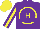 Silk - Purple, yellow circled 'h', purple dots on yellow stripe on sleeves, yellow cap