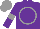 Silk - Purple, grey circle, grey armlets on sleeves, grey cap
