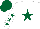 Silk - White, dark green star, dark green stars on sleeves, dark green cap