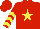 Silk - Red, yellow star, red sleeves, yellow chevrons, red cap