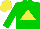 Silk - Green, yellow triangle, green sleeves, yellow cap