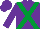 Silk - Purple, emerald green cross belts