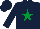 Silk - Dark blue, emerald green star