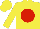 Silk - Yellow, red spot, yellow sleeves, yellow cap
