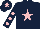 Silk - Dark blue, pink star, dark blue sleeves, pink spots, dark blue cap, pink star