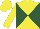 Silk - Yellow, and hunter green diagonal quarters