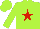 Silk - Lime green with red star
