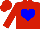 Silk - Red, blue heart with 'bp', red cap