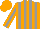 Silk - Orange, grey vertical stripes, grey stripe on sleeves, orange cap