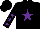 Silk - Black, purple star, purple stars on sleeves, black cap