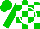 Silk - Green, white circled lund, green & white blocks on front